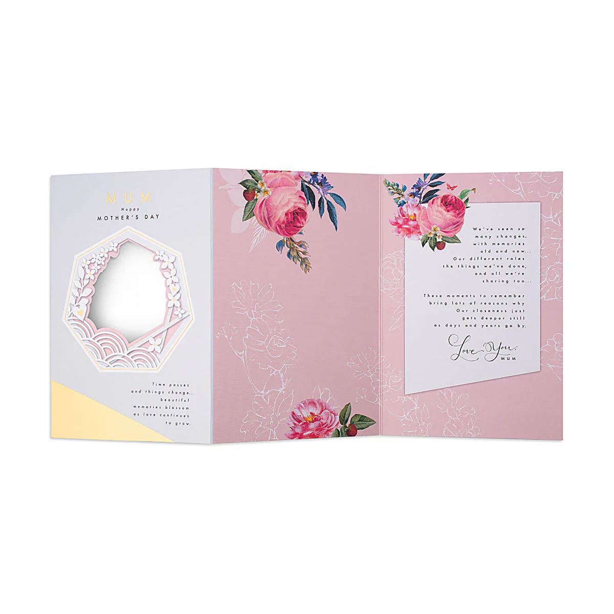 Hallmark Mother's Day Card - Mum Happy Mother's Day. Time passes and things change… beautiful memories blossom as love continues to grow. - Image 2