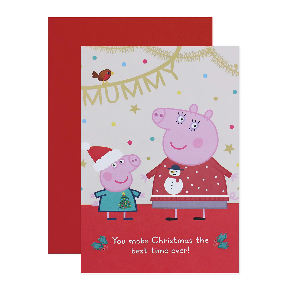 Hallmark Peppa Pig Christmas Card For Mummy - Best Time Ever - Image 3