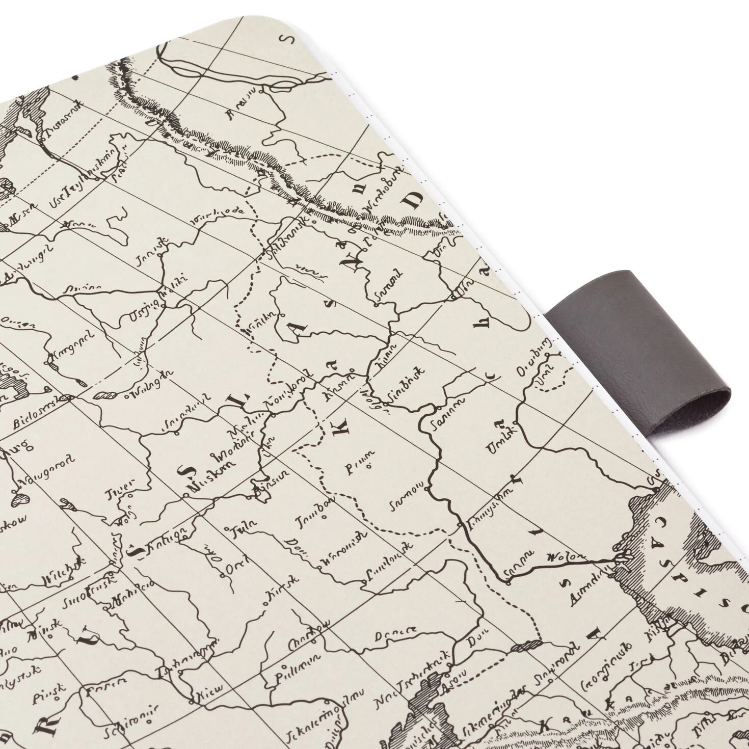 Grey Etched Compass Faux Leather Notebook - Image 6