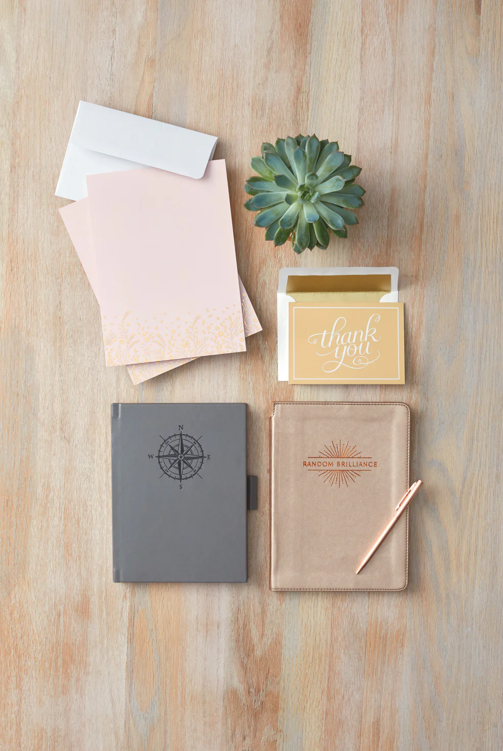 Grey Etched Compass Faux Leather Notebook - Image 8