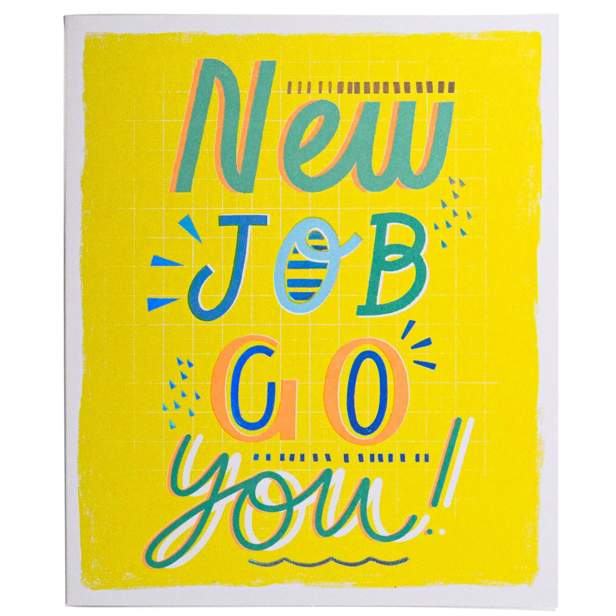 Neon New Job Celebration and Congratulations Card