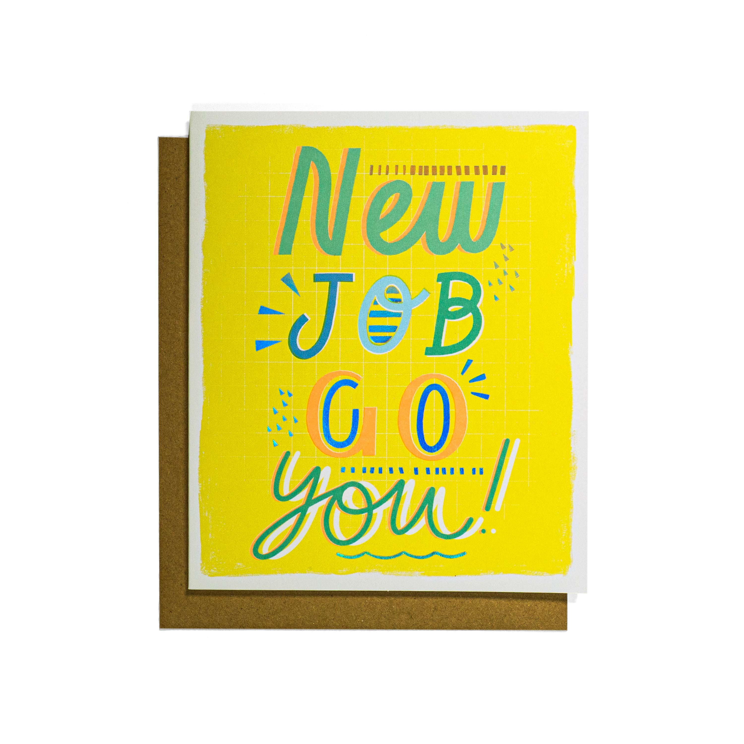 Neon New Job Celebration and Congratulations Card - Image 3