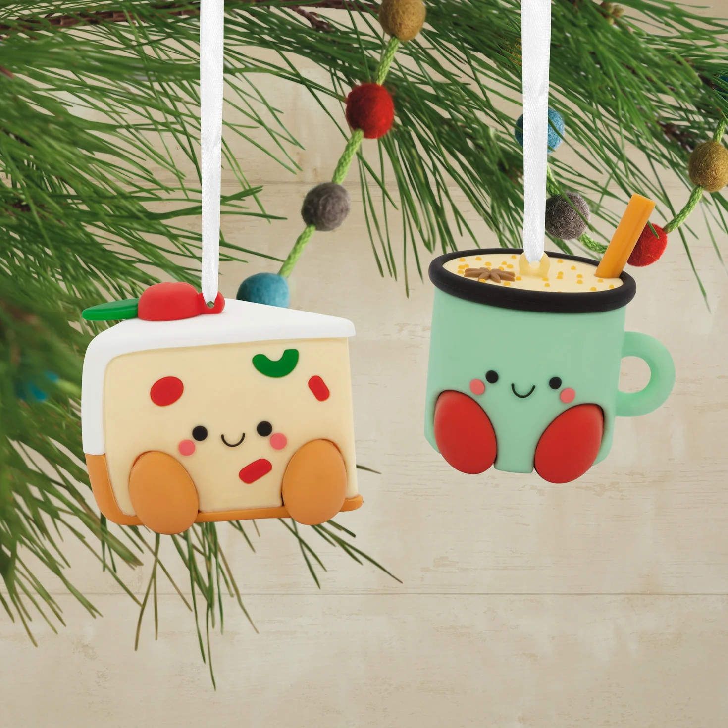 Better Together Fruitcake and Eggnog Magnetic, Shatterproof, Set of 2 - Hallmark Christmas Ornament - Image 2