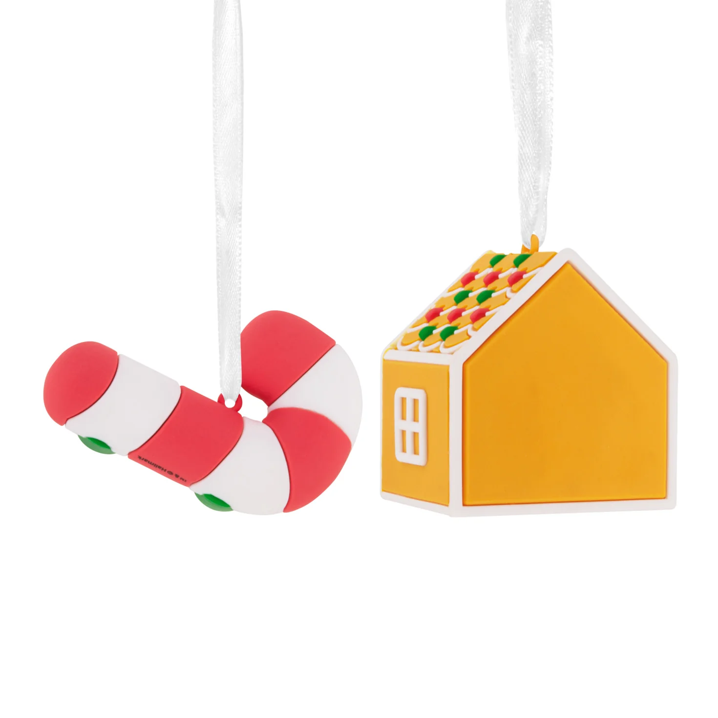 Better Together Gingerbread House and Candy Cane, Shatterproof, Set of 2 - Hallmark Christmas Ornament - Image 5
