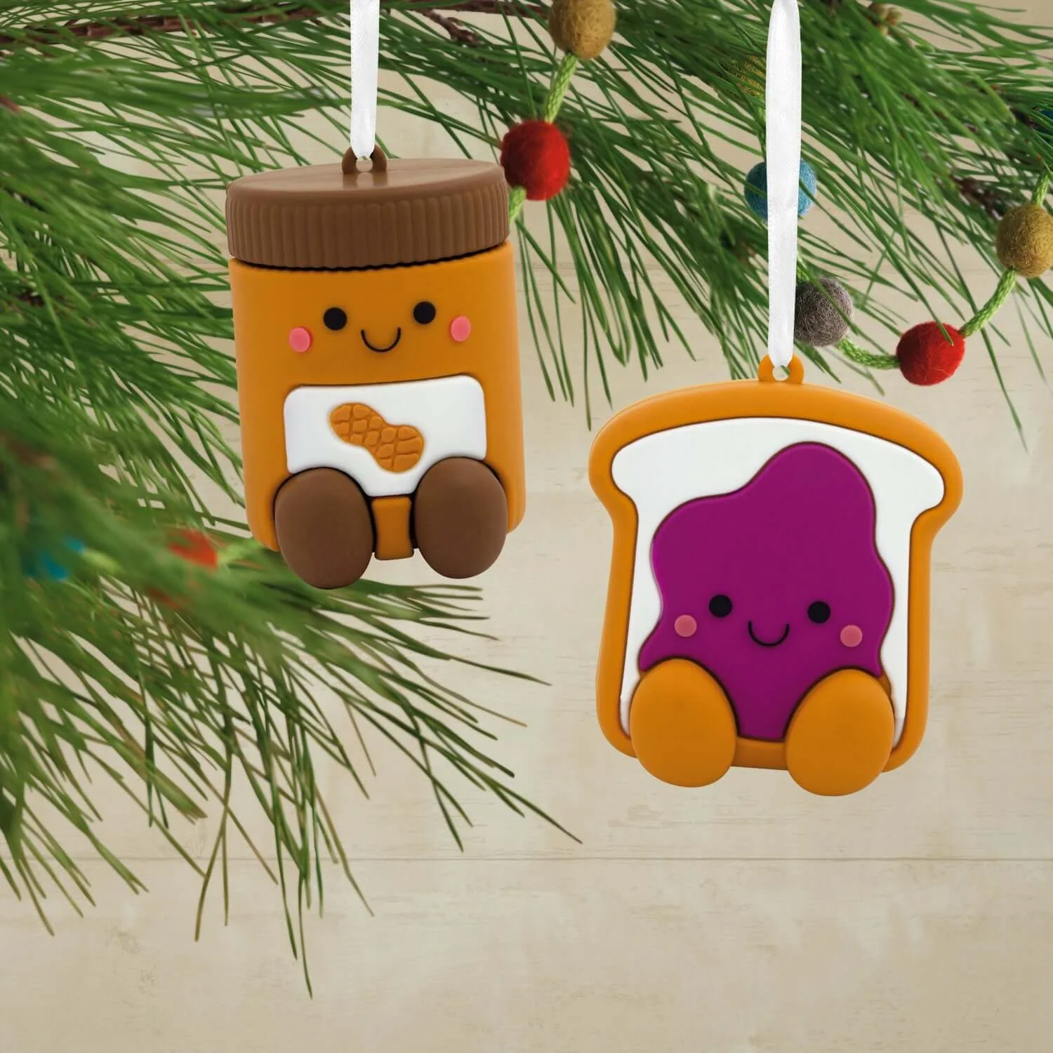 Better Together Peanut Butter and Jelly Magnetic, Shatterproof, Set of 2 - Hallmark Christmas Ornament - Image 2