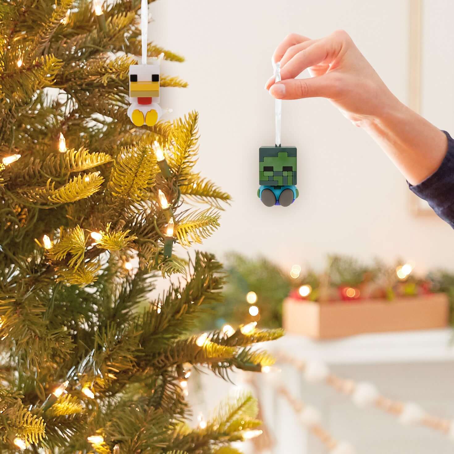 Better Together Minecraft Zombie and Chicken Jockey Magnetic, Set of 2 - Hallmark Christmas Ornament - Image 3