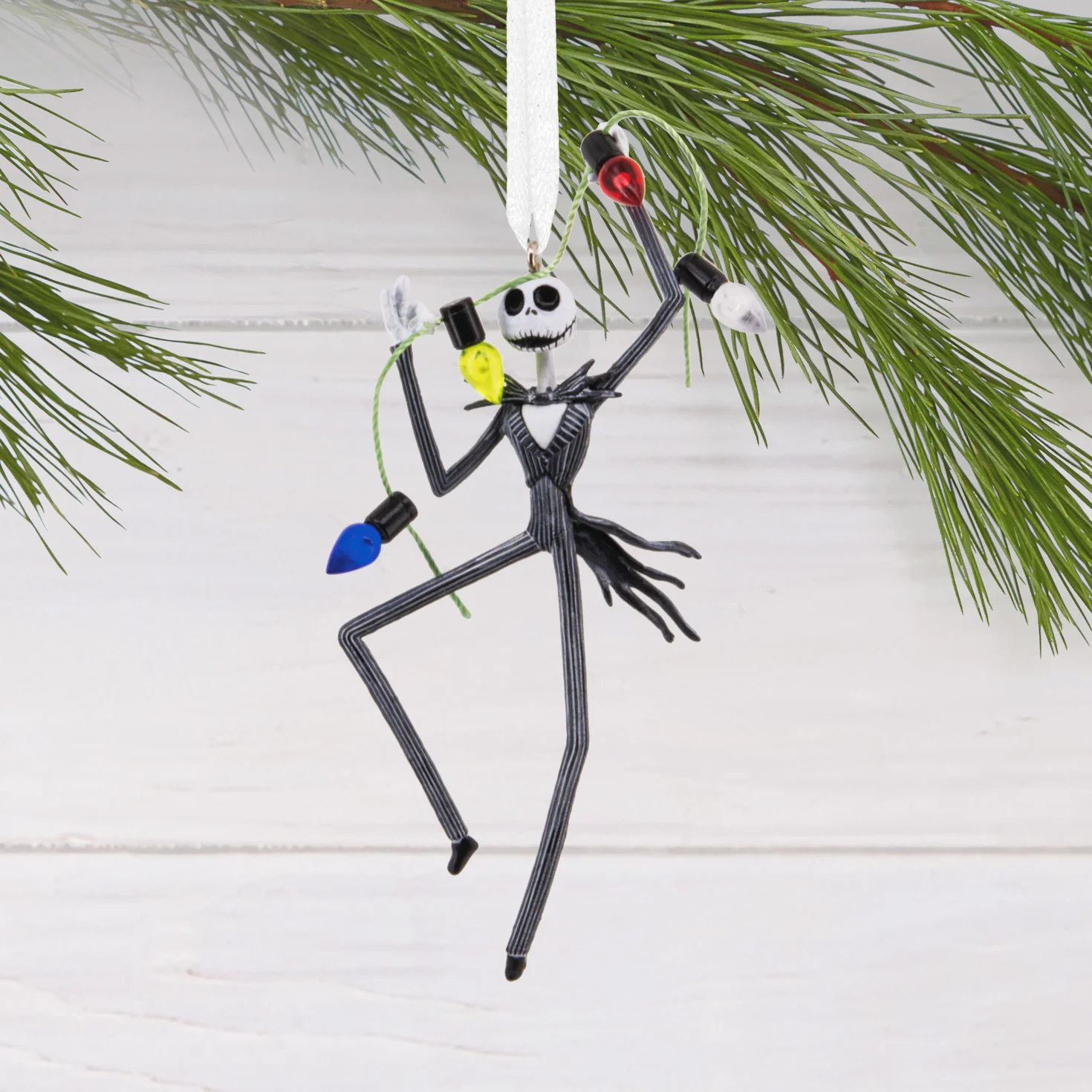 Disney Tim Burton's The Nightmare Before Christmas Jack Skellington With Lights - Hallmark Christmas Ornament - Image 2
