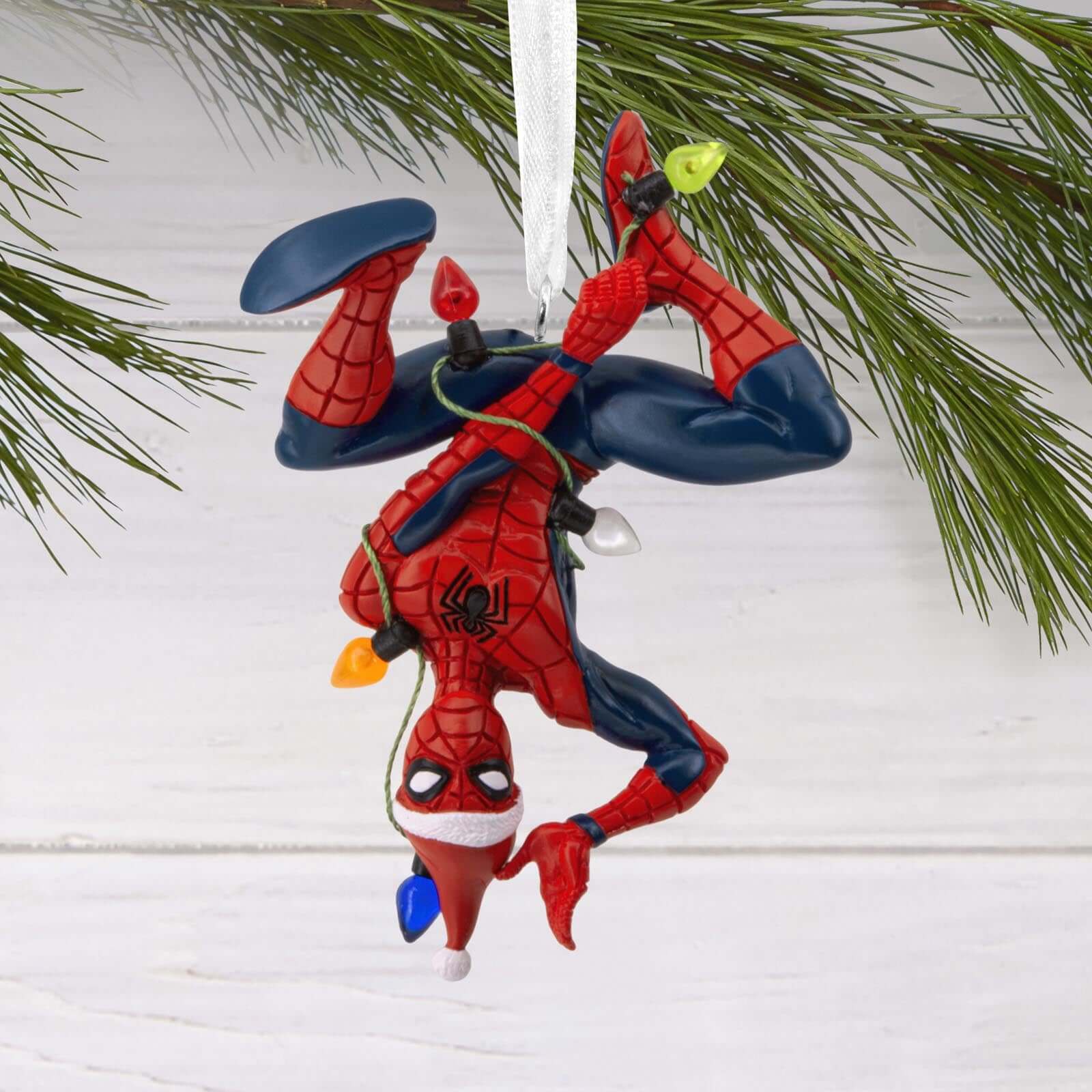Marvel Spider-Man Hanging From Lights - Hallmark Christmas Ornament - Image 2