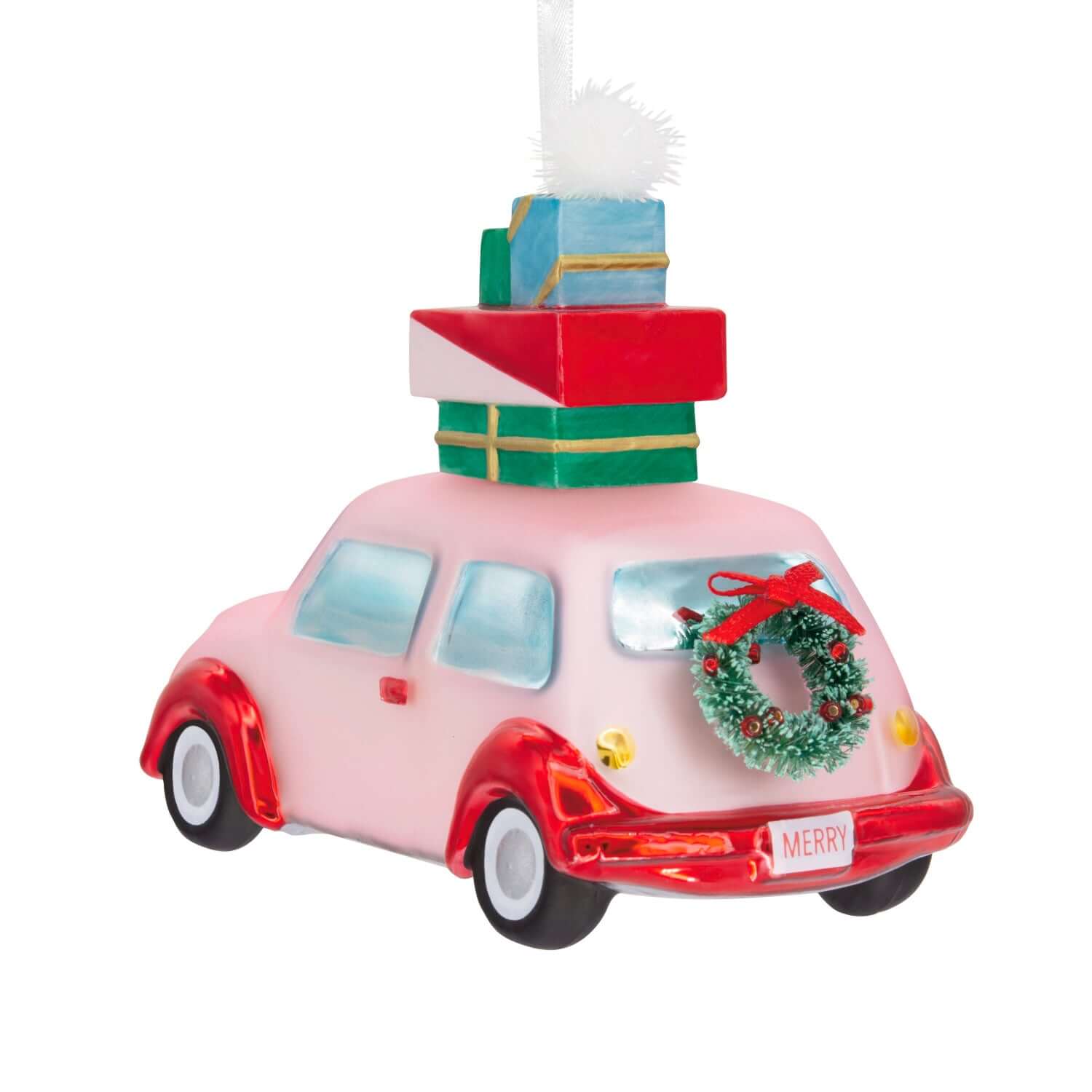 Signature Pink Car With Presents, Blown Glass - Hallmark Christmas Ornament - Image 3