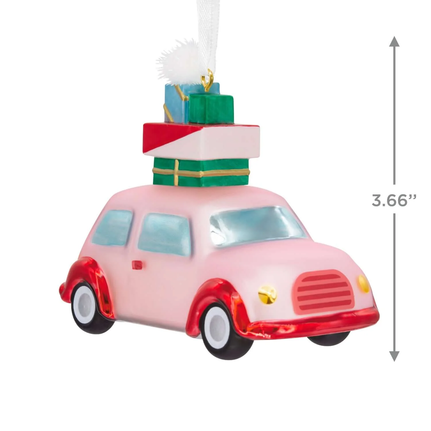 Signature Pink Car With Presents, Blown Glass - Hallmark Christmas Ornament - Image 4