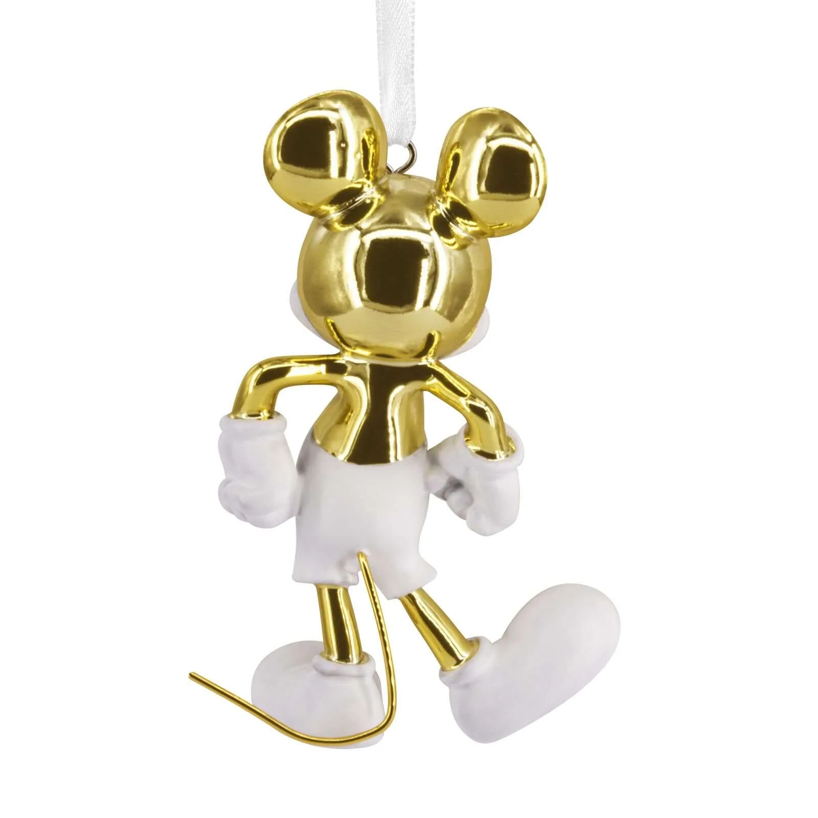 Disney Mickey Mouse White and Gold, Ceramic - Hallmark Christmas Ornament - Image 5