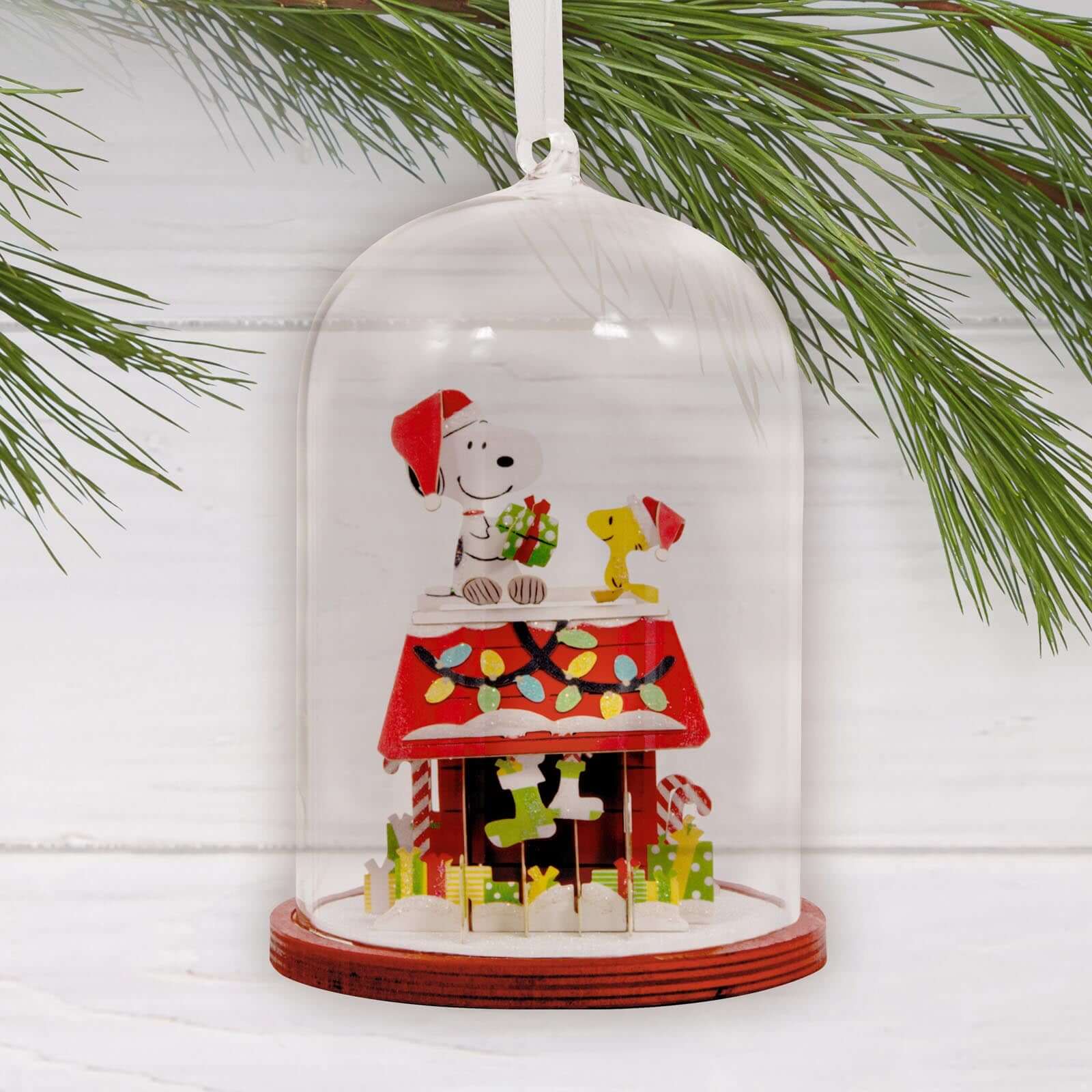 Peanuts® Snoopy's Doghouse Cloche, Glass and Paper — Hallmark Christmas Ornament - Image 2
