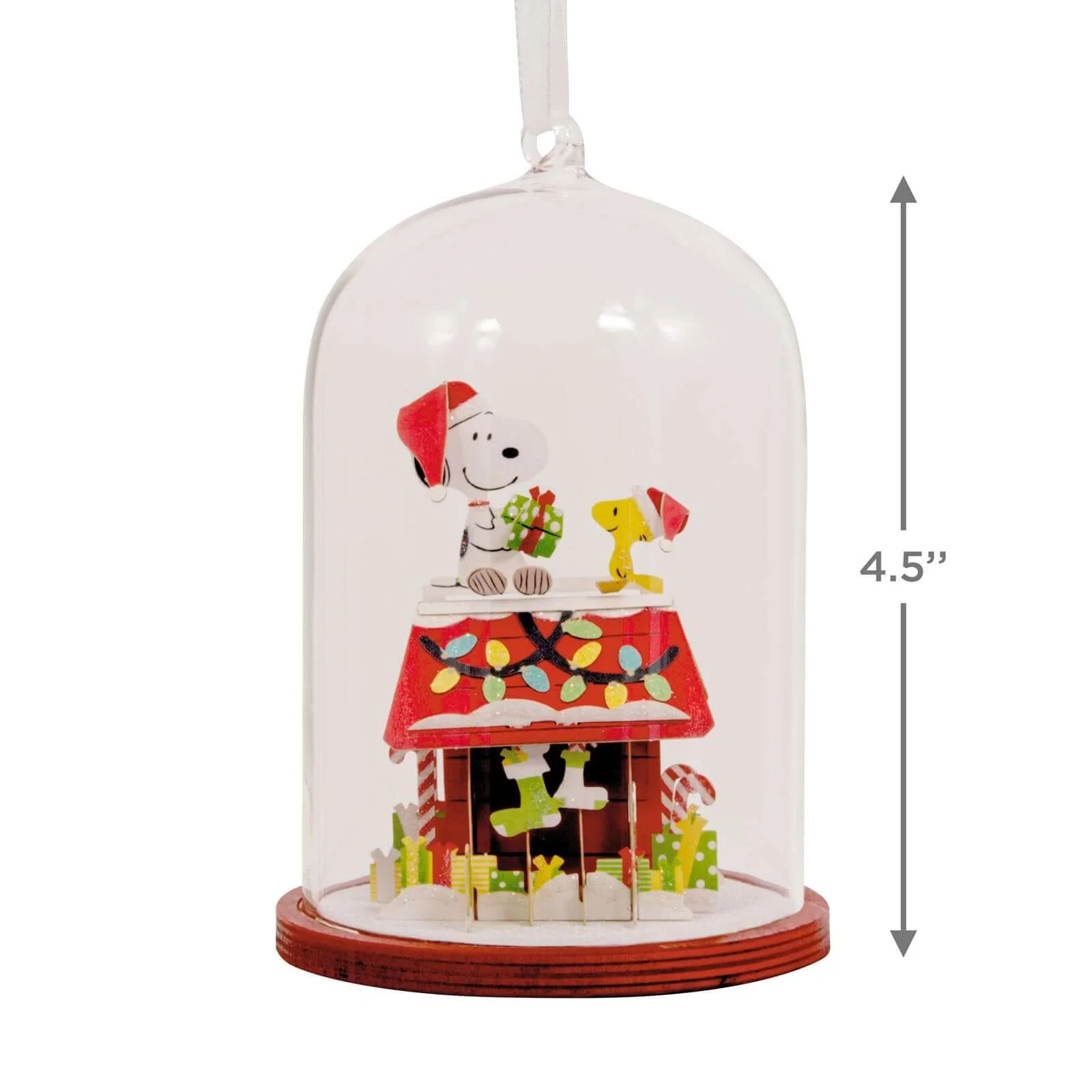 Peanuts® Snoopy's Doghouse Cloche, Glass and Paper — Hallmark Christmas Ornament - Image 6