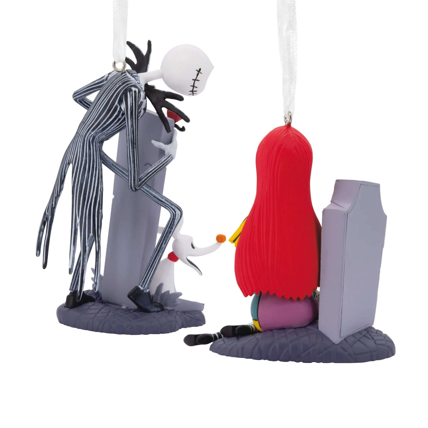 Disney Tim Burton's The Nightmare Before Christmas Jack and Sally With Tombstones, Set of 2 - Hallmark Christmas Ornament - Image 4