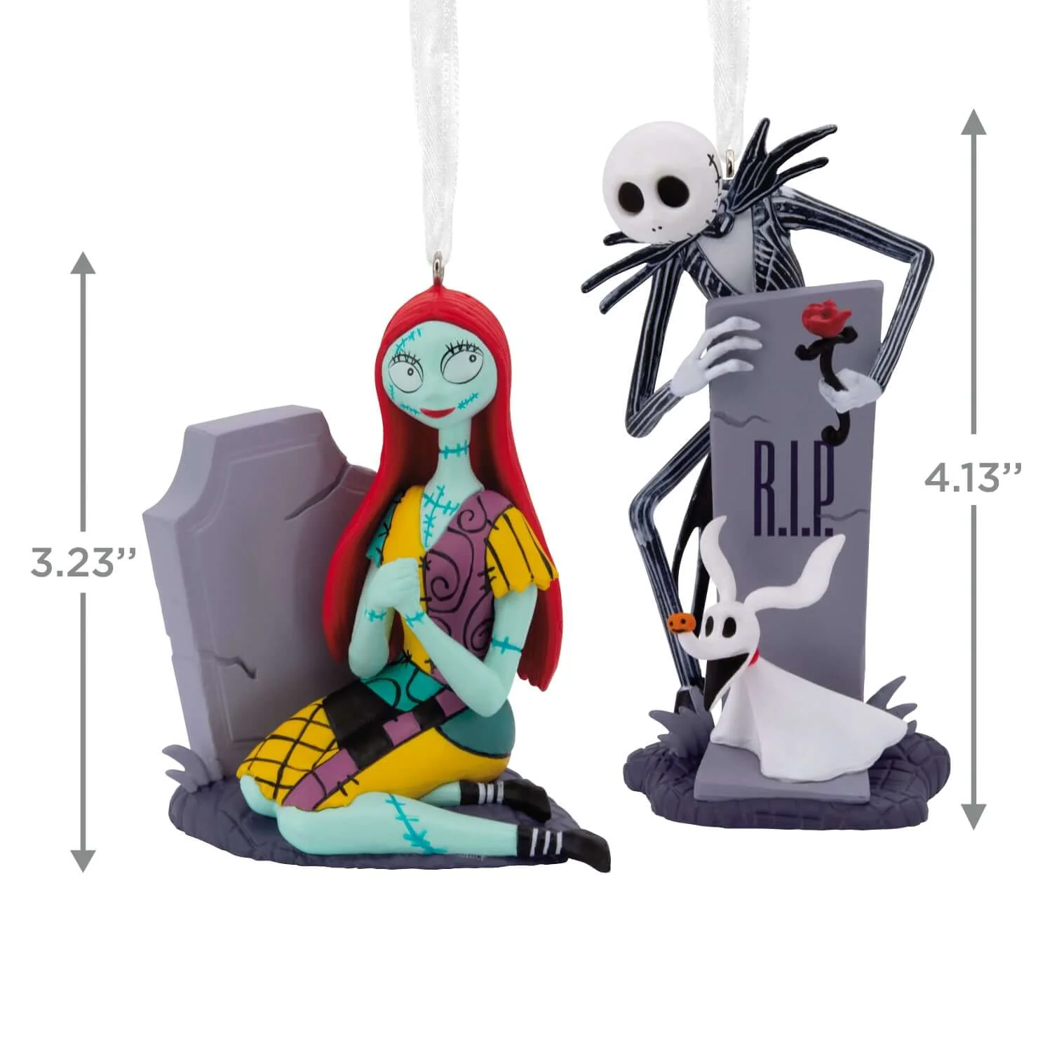 Disney Tim Burton's The Nightmare Before Christmas Jack and Sally With Tombstones, Set of 2 - Hallmark Christmas Ornament - Image 5