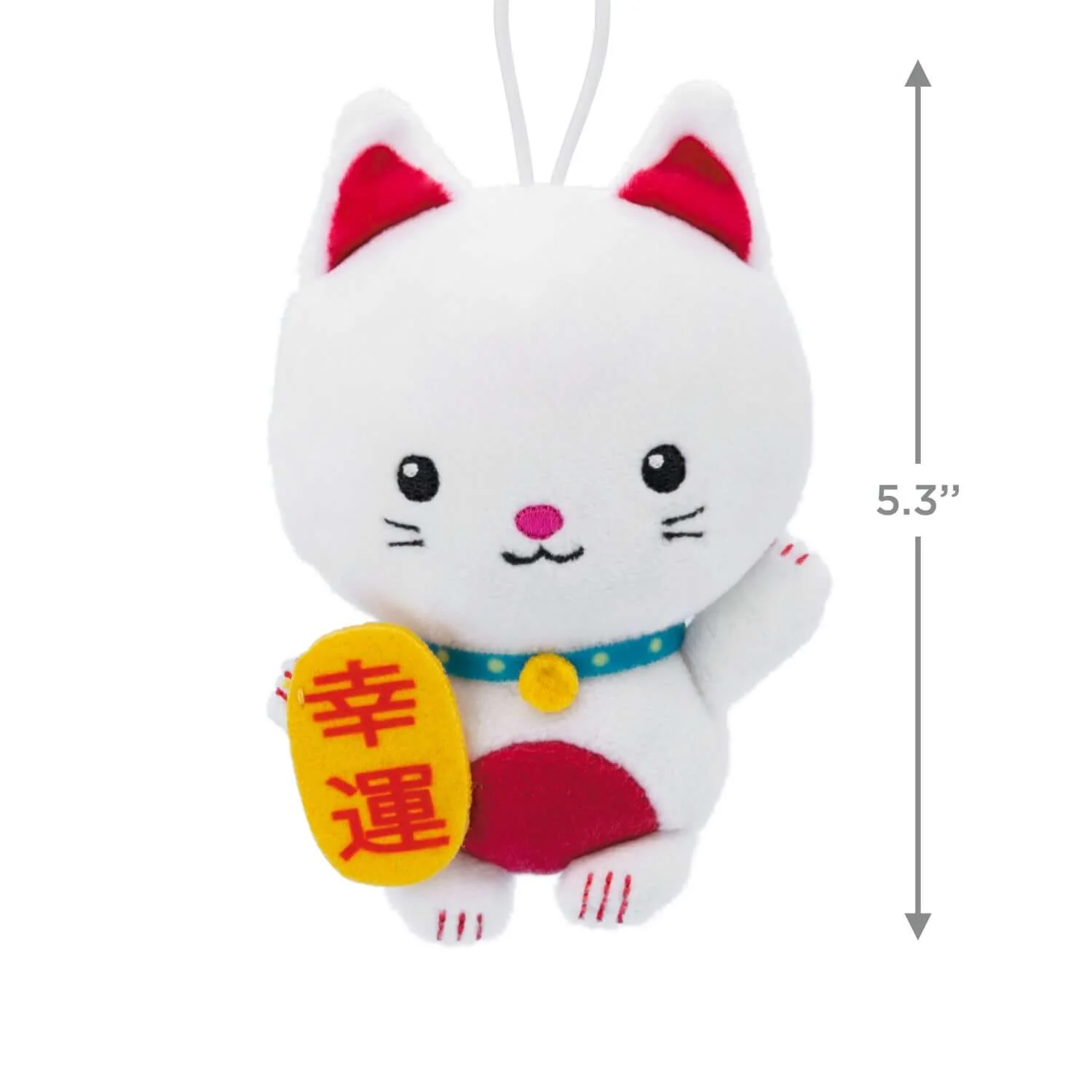 Lucky Cat, Plush Fabric - Hallmark Christmas Ornament - Image 3