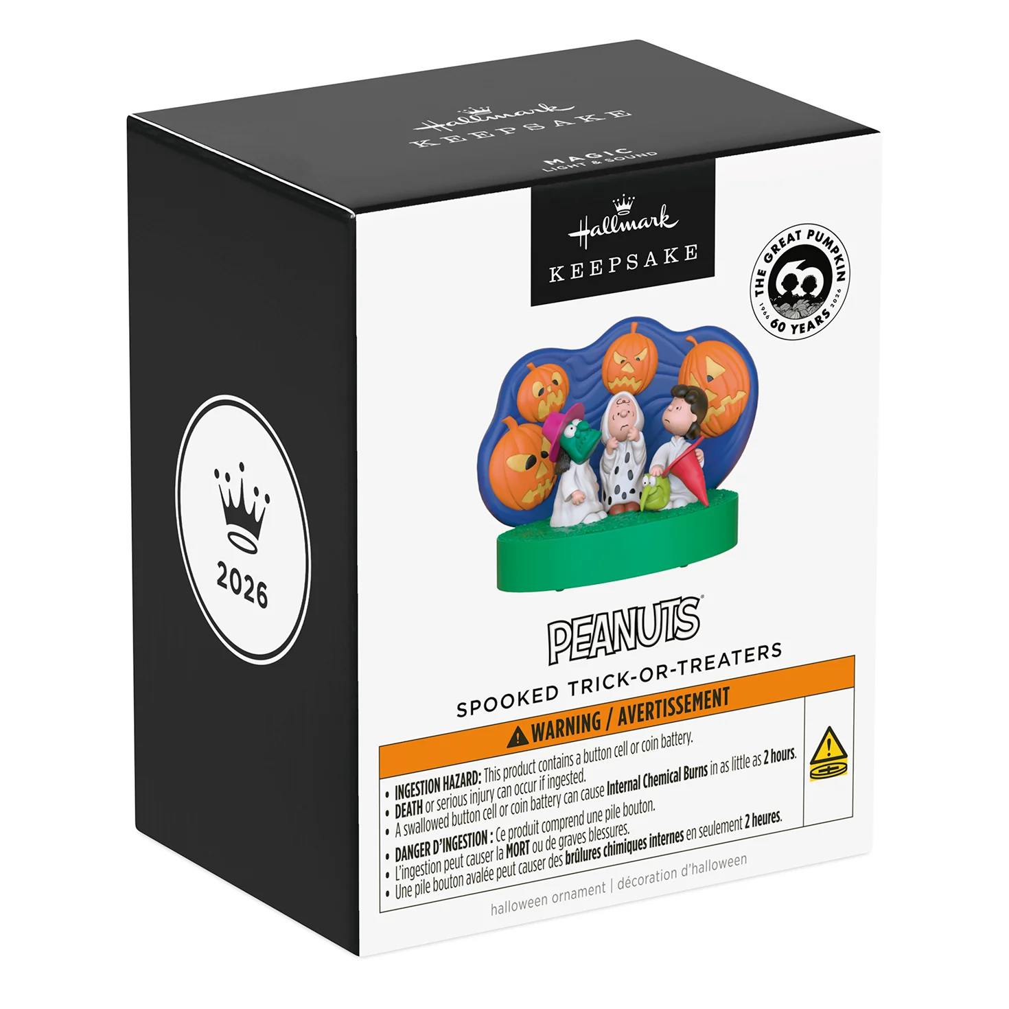 The Peanuts® Gang 60th Anniversary Spooked Trick-or-Treaters With Light and Sound — 2026 Hallmark Keepsake Halloween Ornament - Image 5