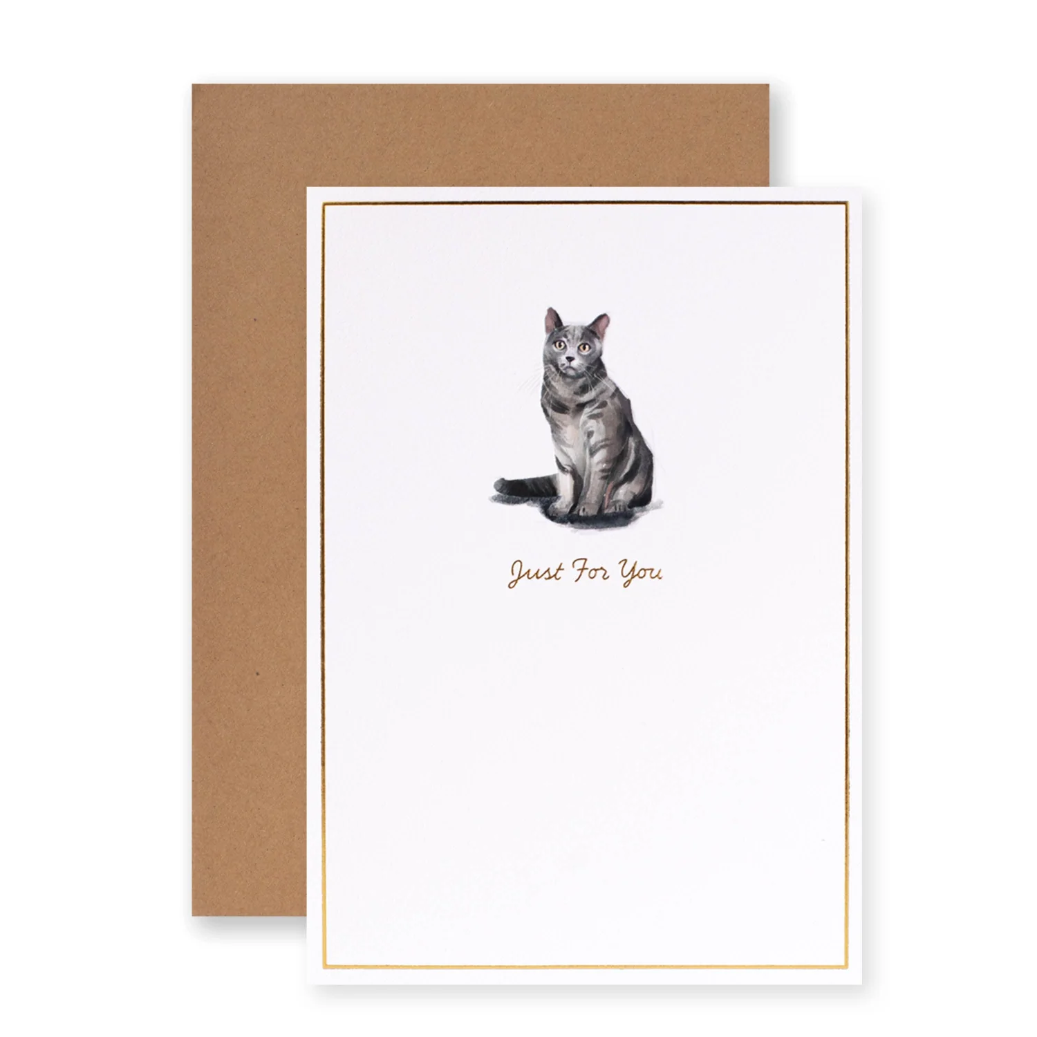 Hallmark Whimsical Whiskers Just For You Greeting Card - Shorthair Cat - Image 3