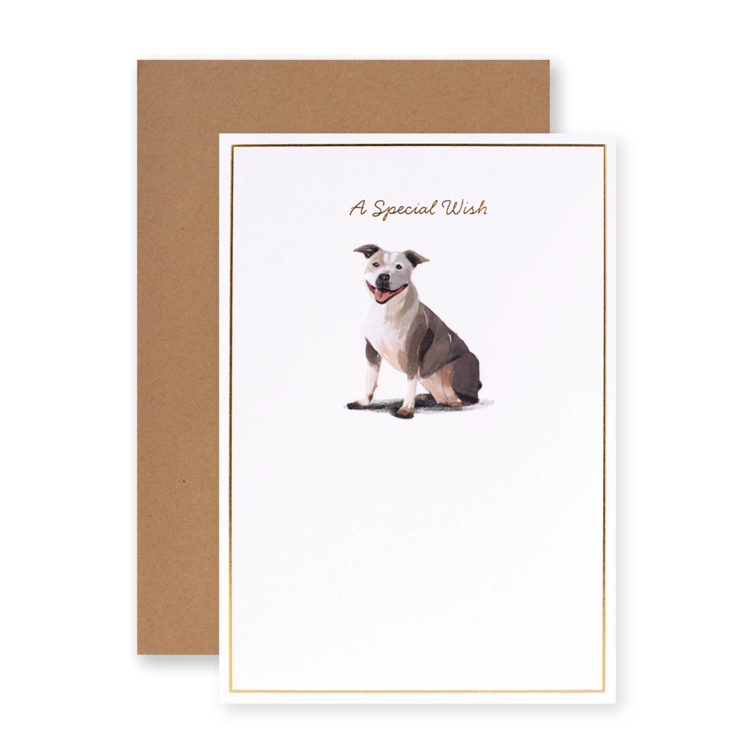 Hallmark Whimsical Whiskers A Special Wish Greeting Card - Staffy Dog - Image 3