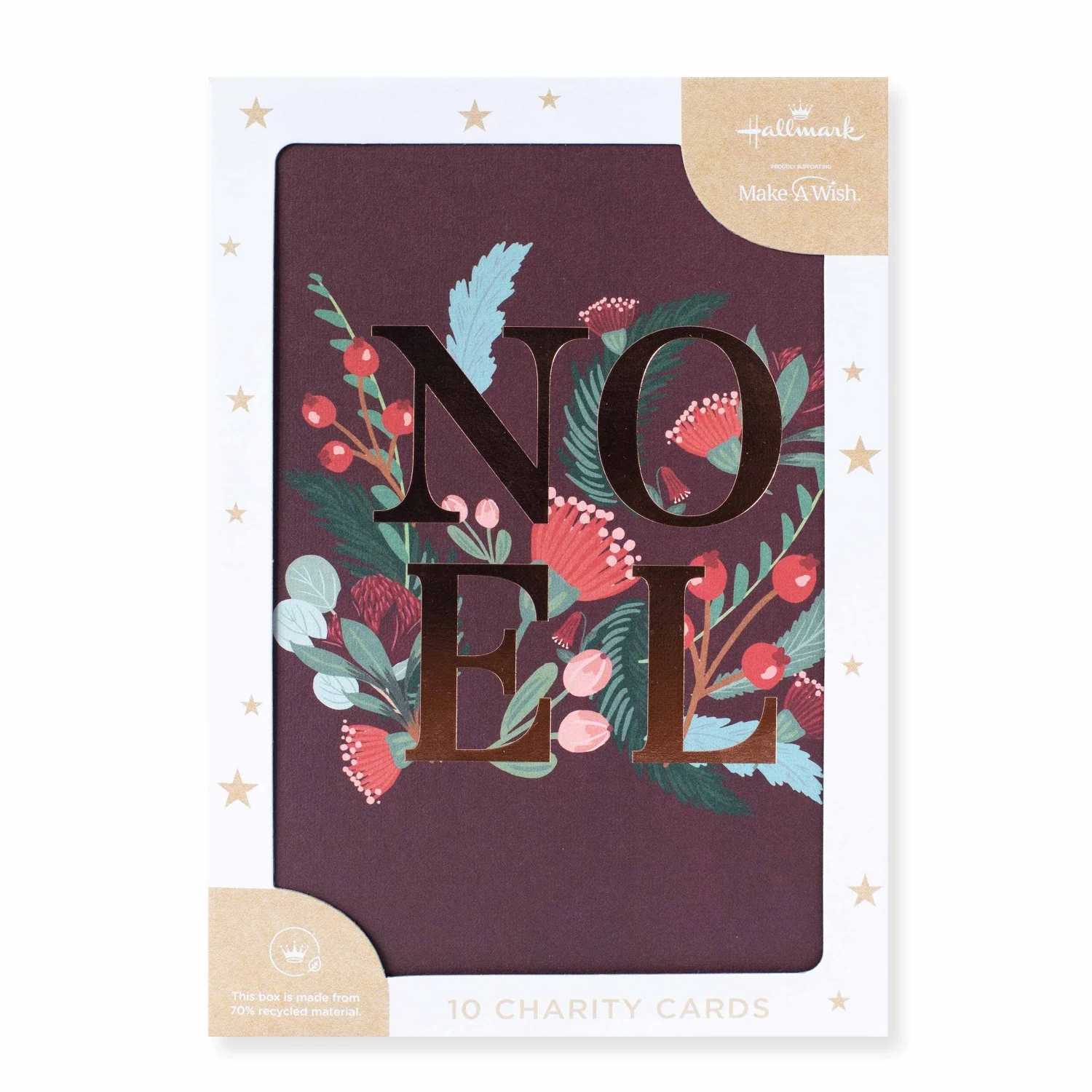 Hallmark 10 Pack Boxed Charity Christmas Cards - NOEL