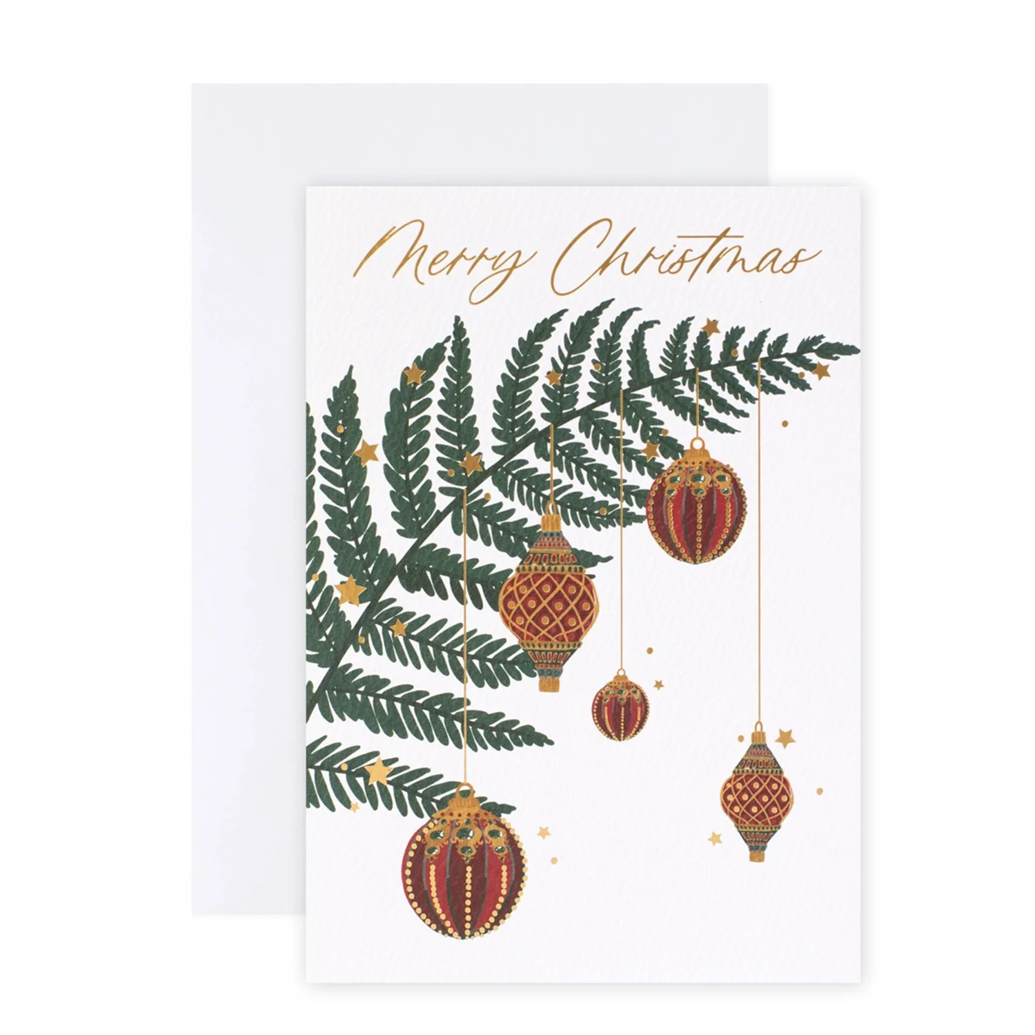 Hallmark x Christie Williams 10 Pack Boxed Charity Christmas Cards - Fern & Baubles - Image 2
