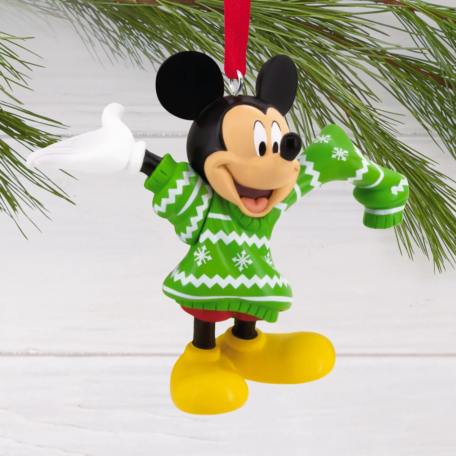 Hallmark Christmas Ornament - Disney Mickey Mouse in Christmas Sweater - Image 2