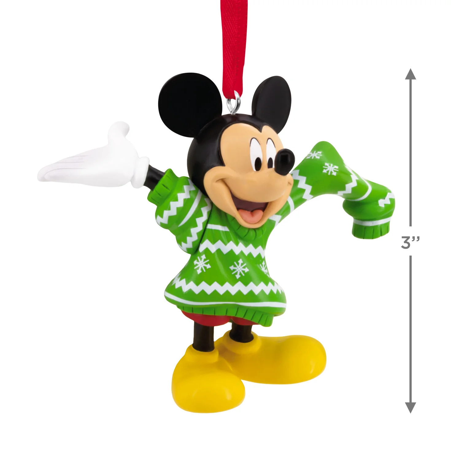 Hallmark Christmas Ornament - Disney Mickey Mouse in Christmas Sweater - Image 3