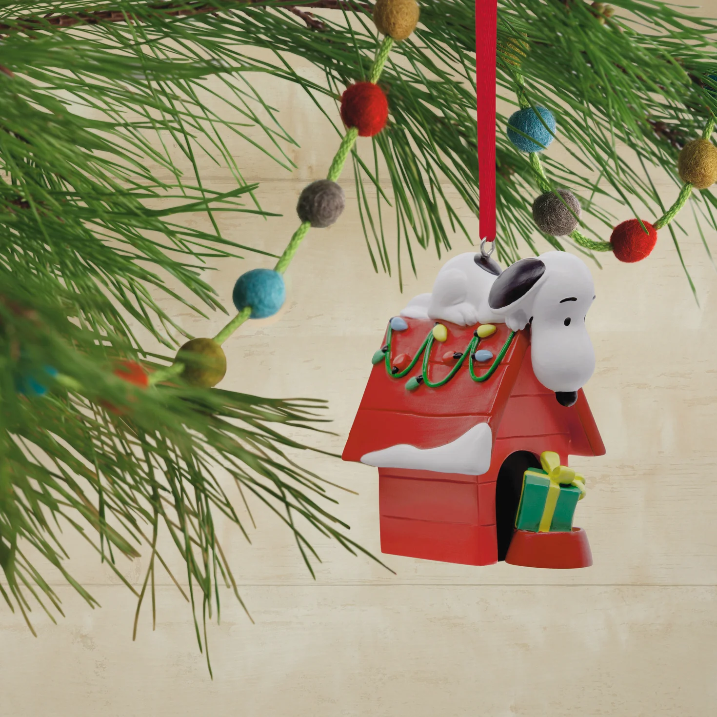 Peanuts® Snoopy on Holiday Doghouse — Hallmark Christmas Ornament - Image 2