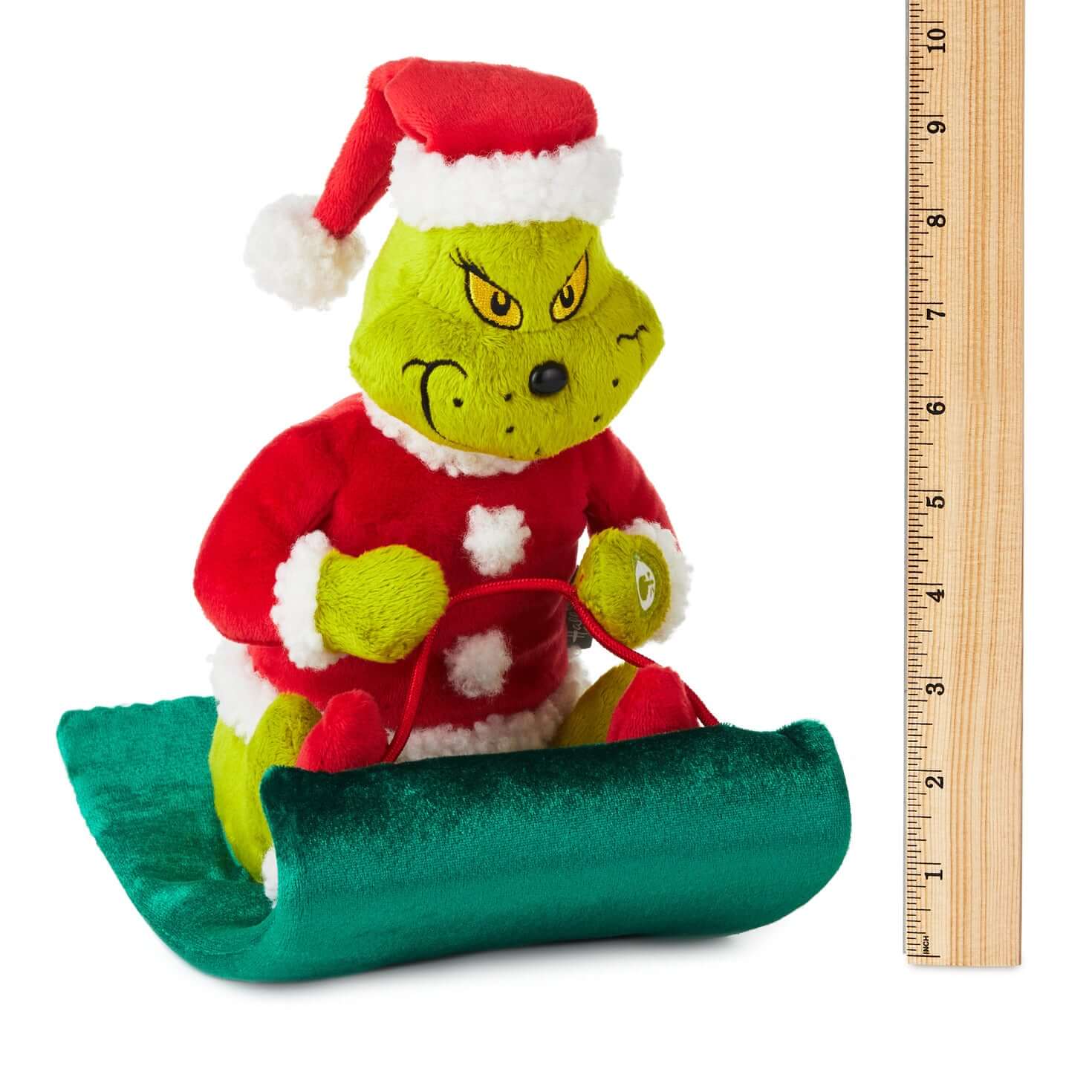 Dr. Seuss's How the Grinch Stole Christmas!™ Grinch on Sled Musical Plush With Motion - Image 6