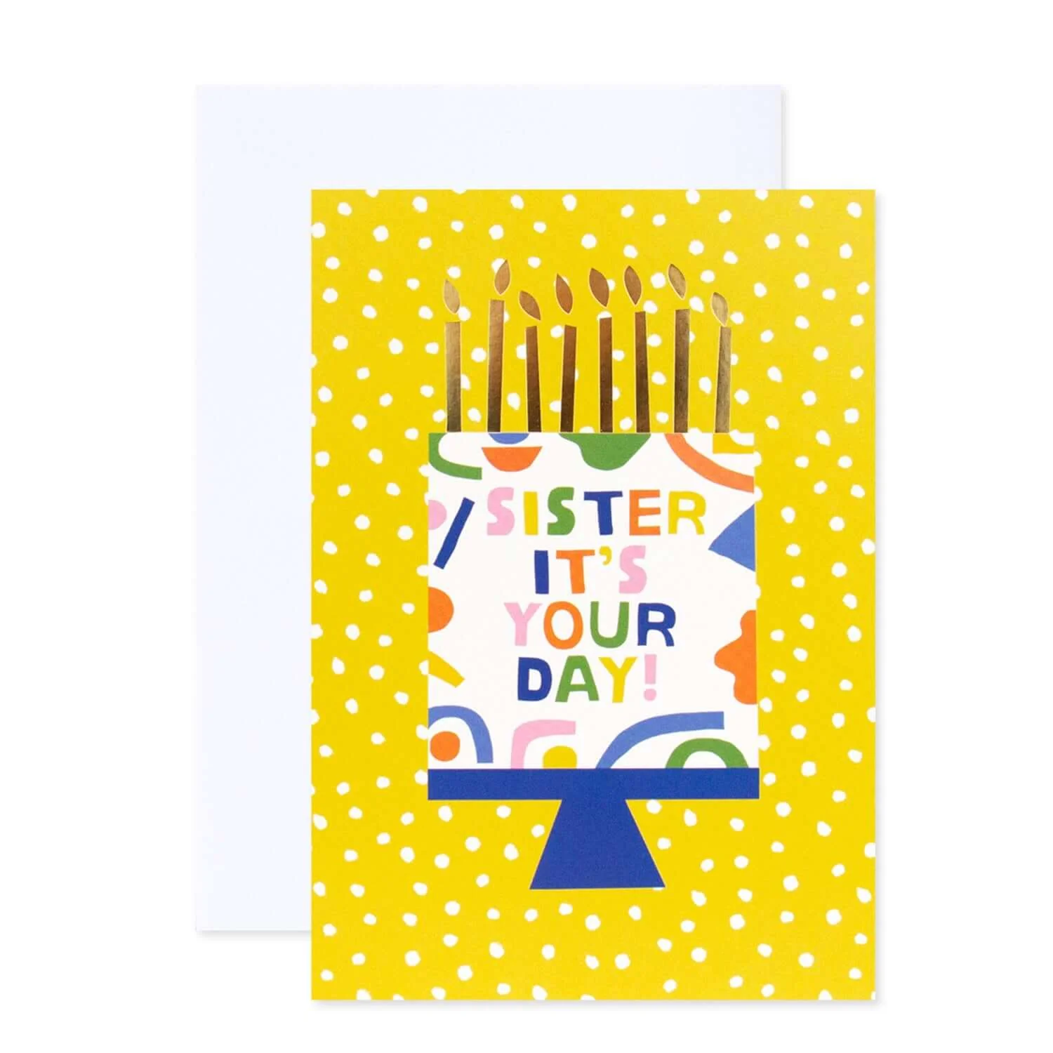 Connections from Hallmark Sister Birthday Card - Colourful Cake & Candles - Image 3