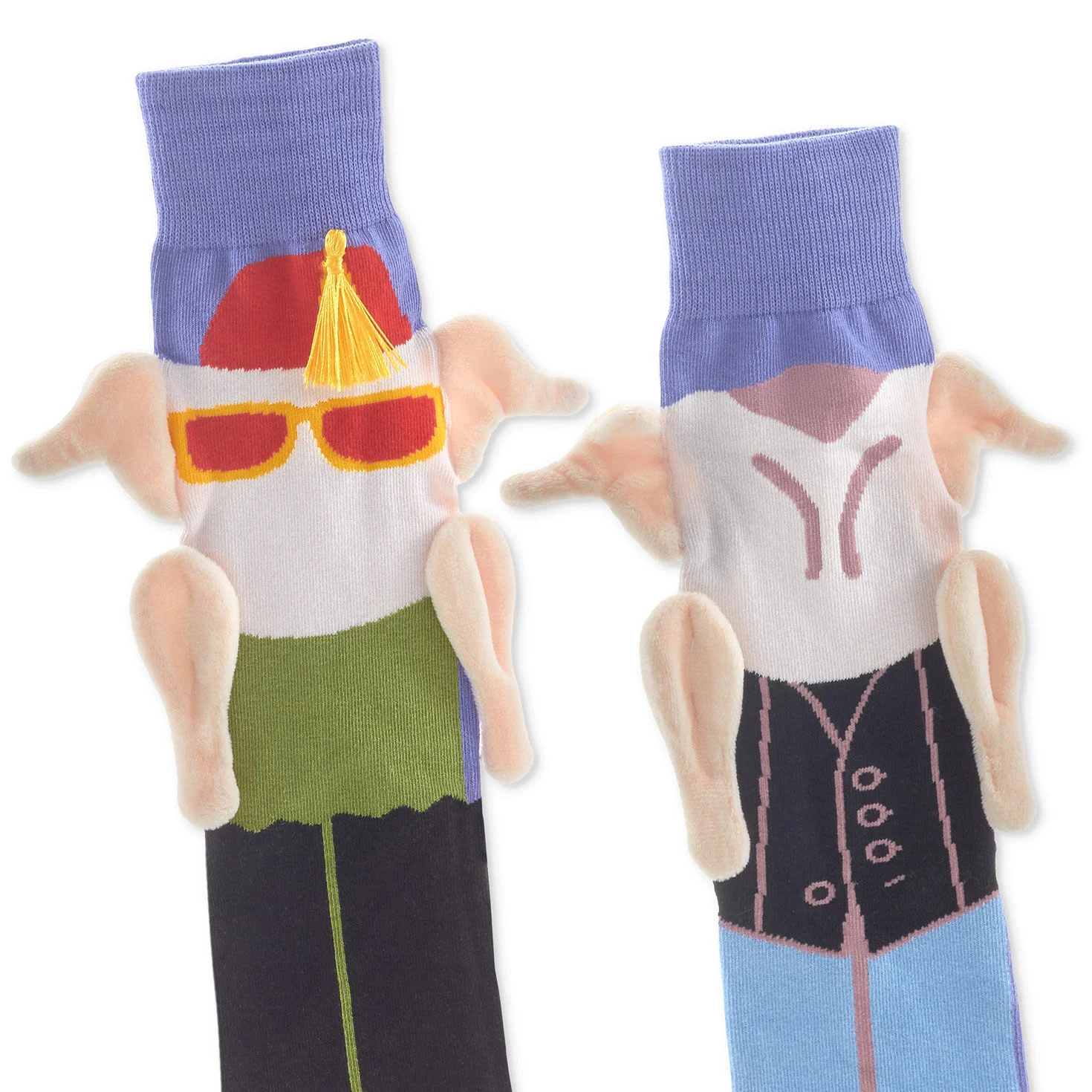 Friends (TV Show) Turkey Head Monica and Joey Novelty Socks - Image 3