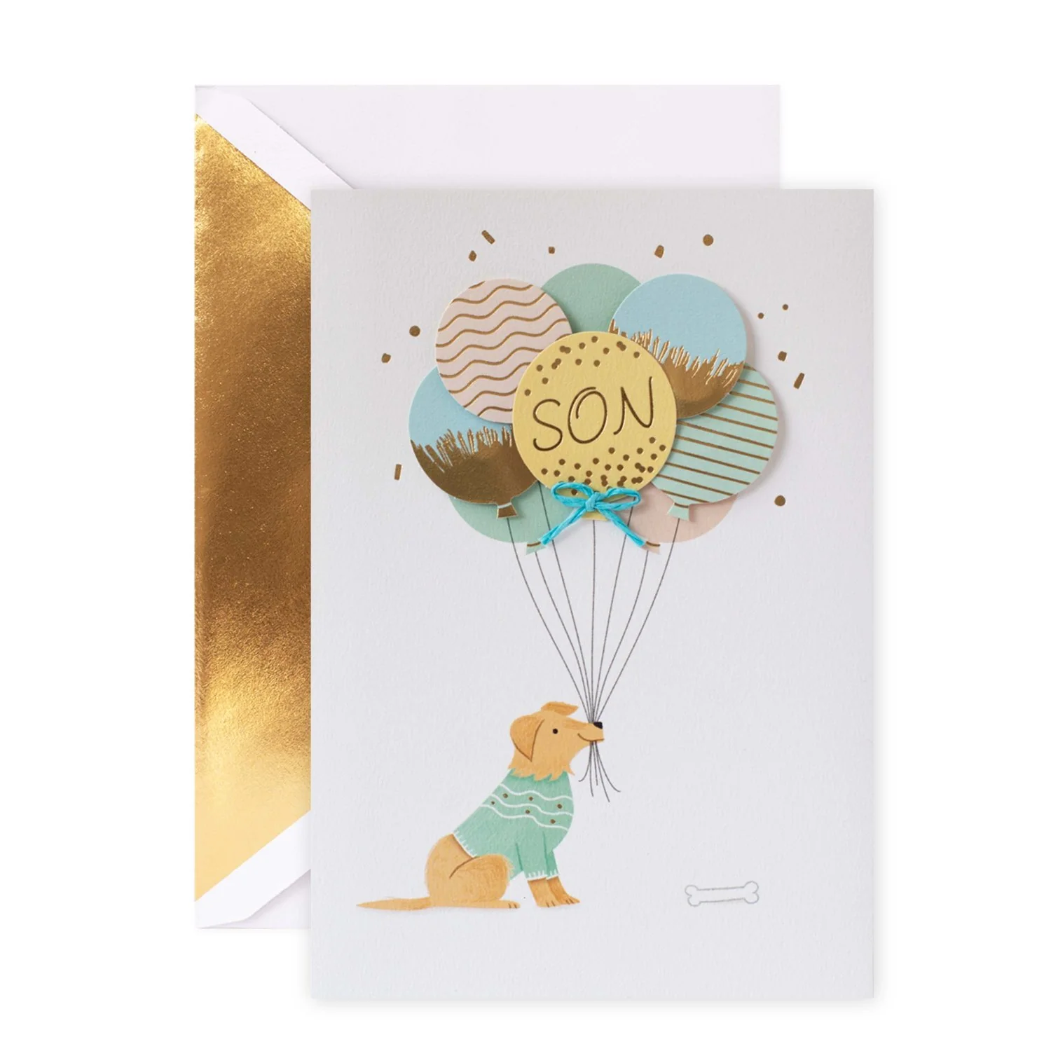 Hallmark Signature Birthday Card For Son - Dog & Balloons - Image 3