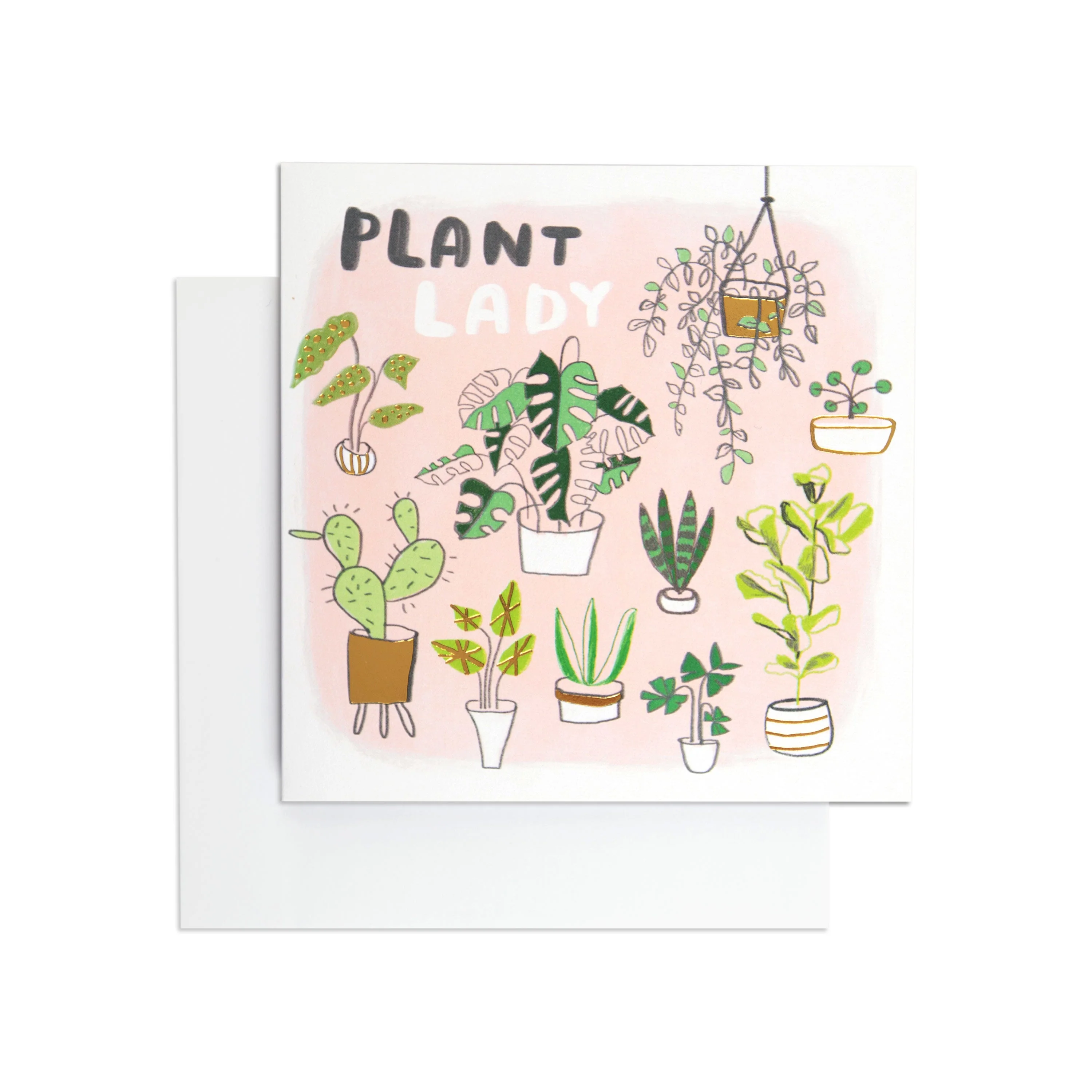 Beautiful Plant Lady Illustrations Blank Card - Image 3