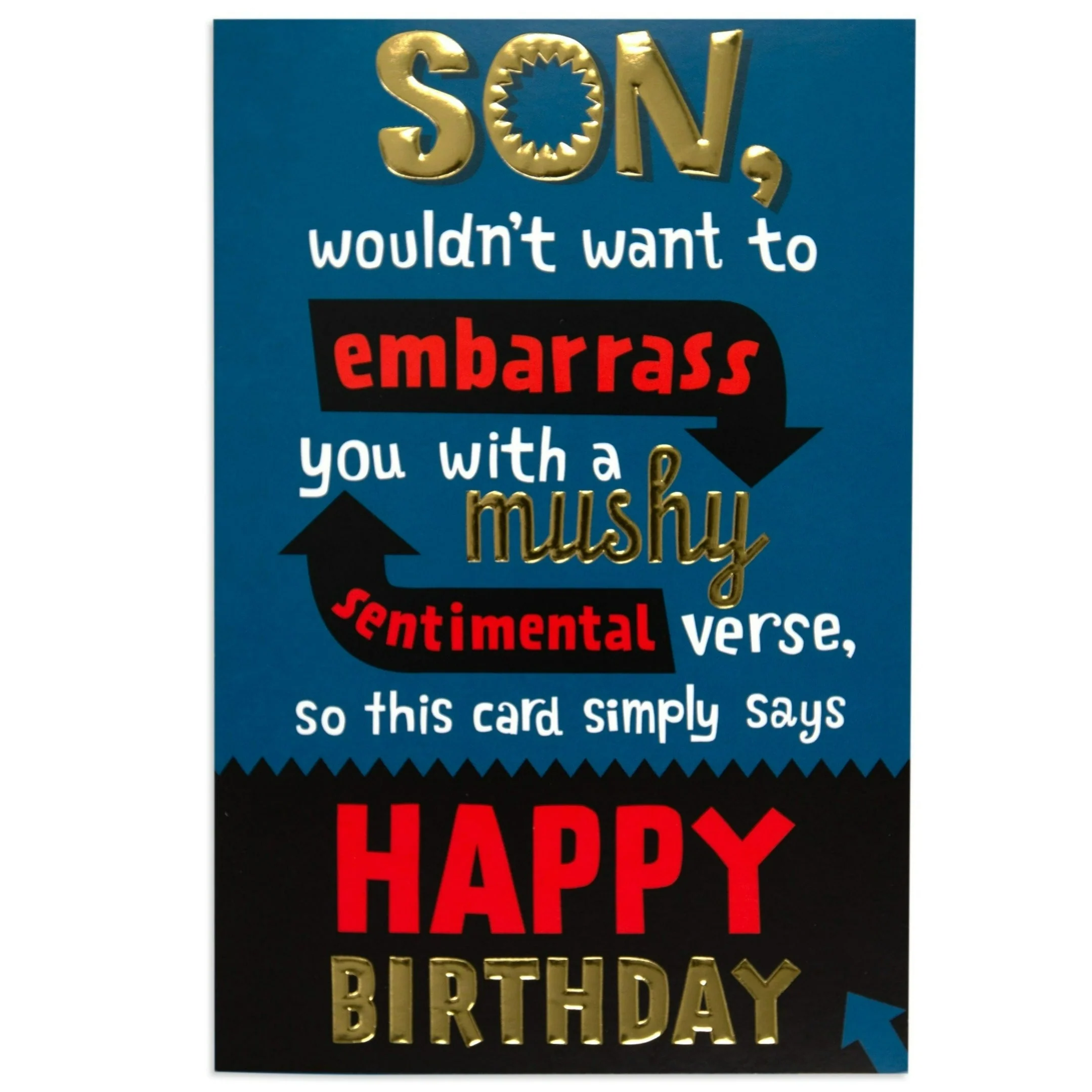 Sweet & Silly Totally Not Embarrassing Son Birthday Card