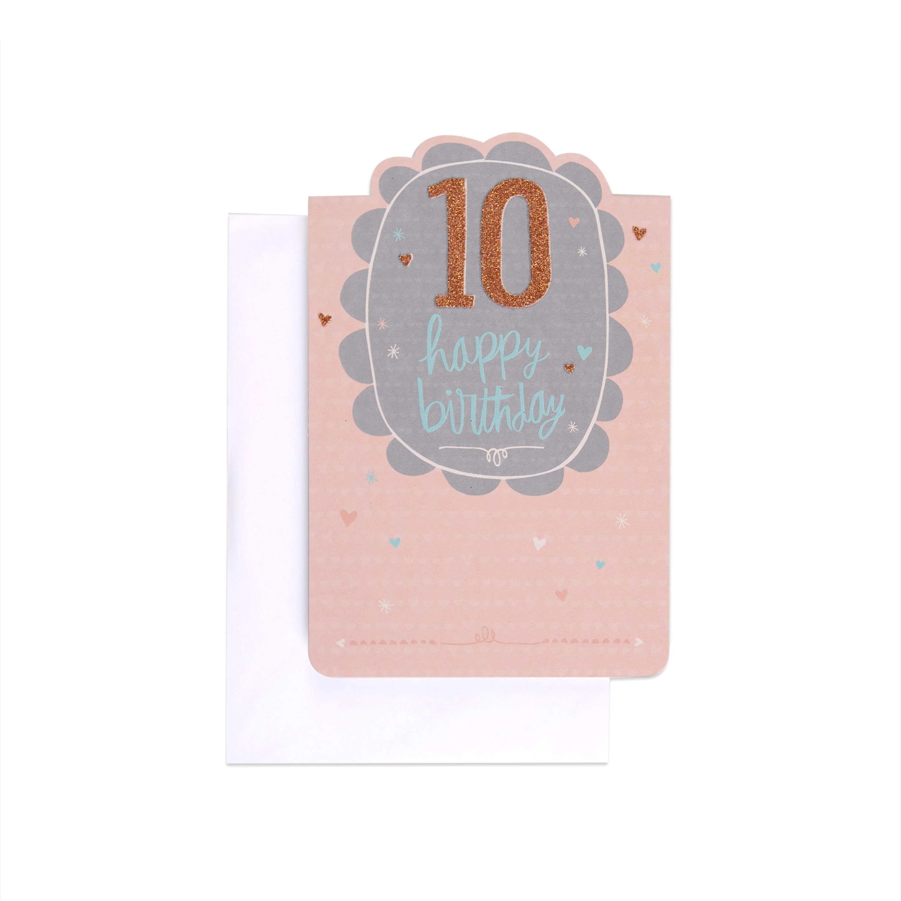Sweet Glitter Flip Up 10th Birthday Card - Image 3