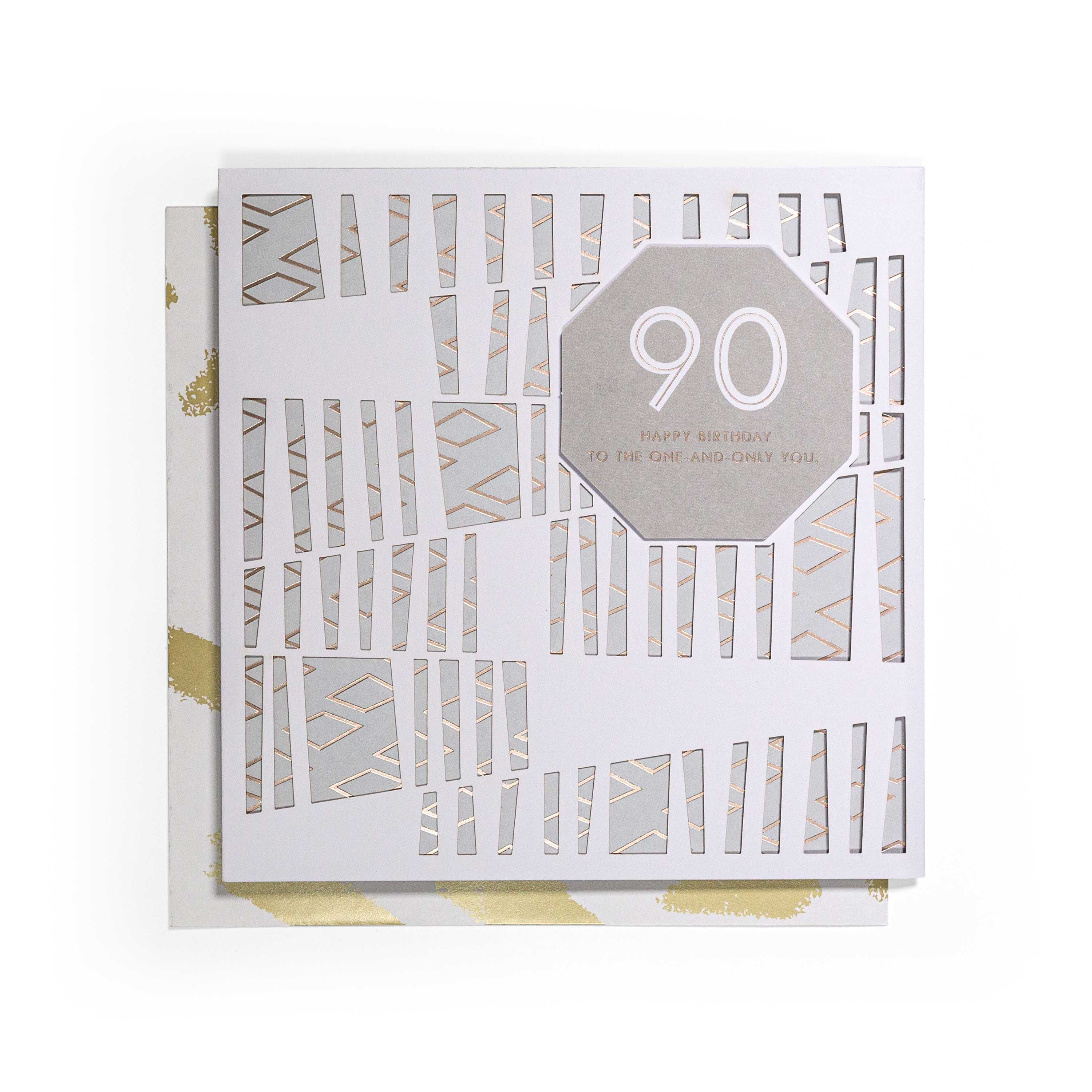 Contemporary Gold 90th Birthday Card - Image 3