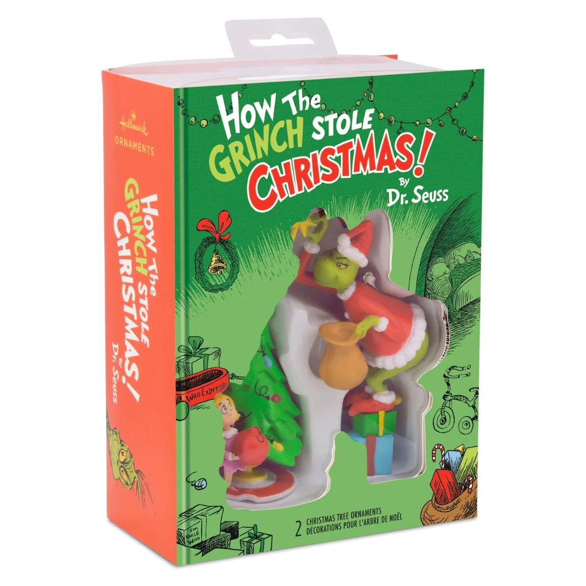 Hallmark Christmas Ornaments - Dr. Seuss's How the Grinch Stole Christmas! Grinch and Cindy-Lou Who, Set of 2 - Image 4