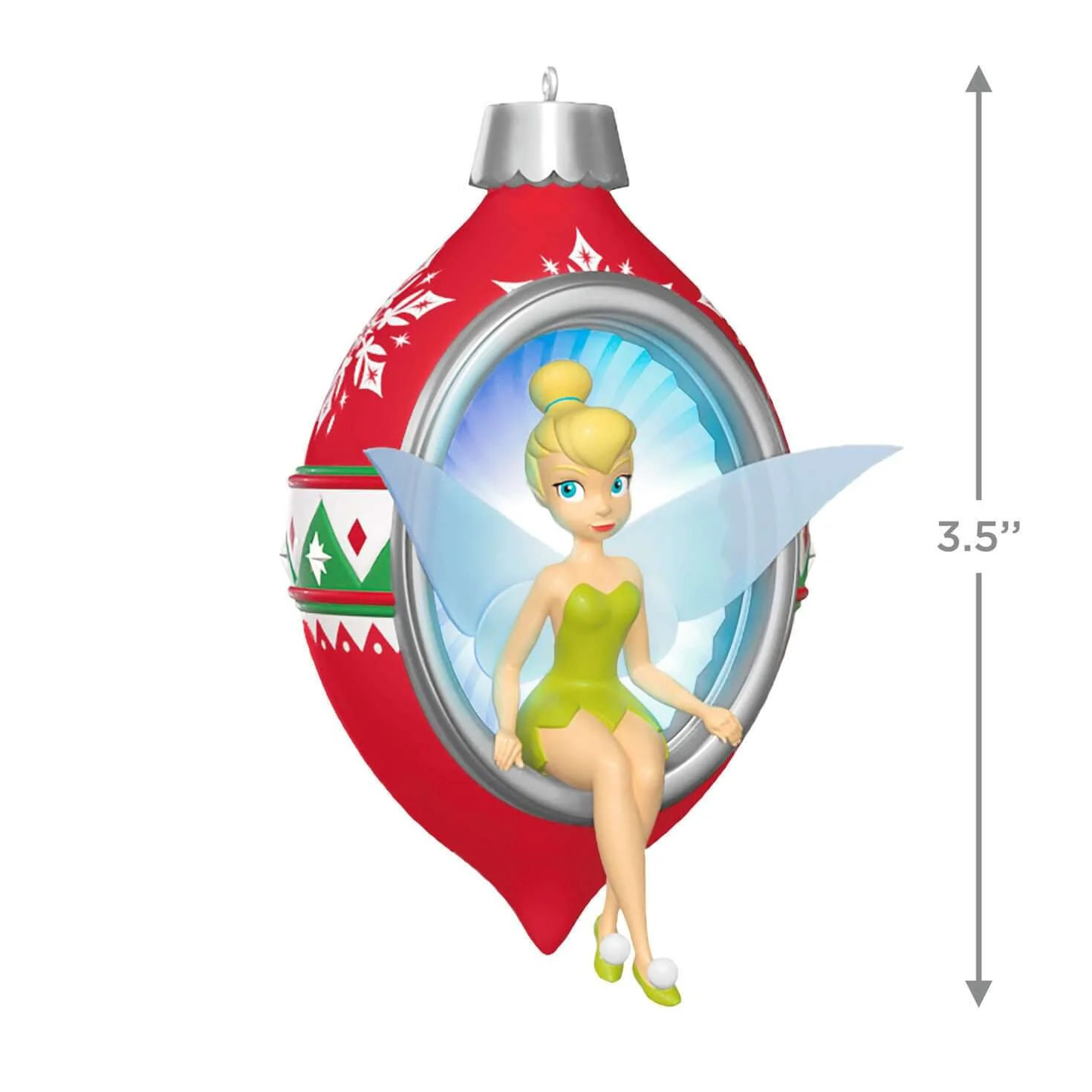 Disney Tinker Bell Trimming the Tree With Tink & Light — 2025 Hallmark Keepsake Christmas Ornament - Image 6