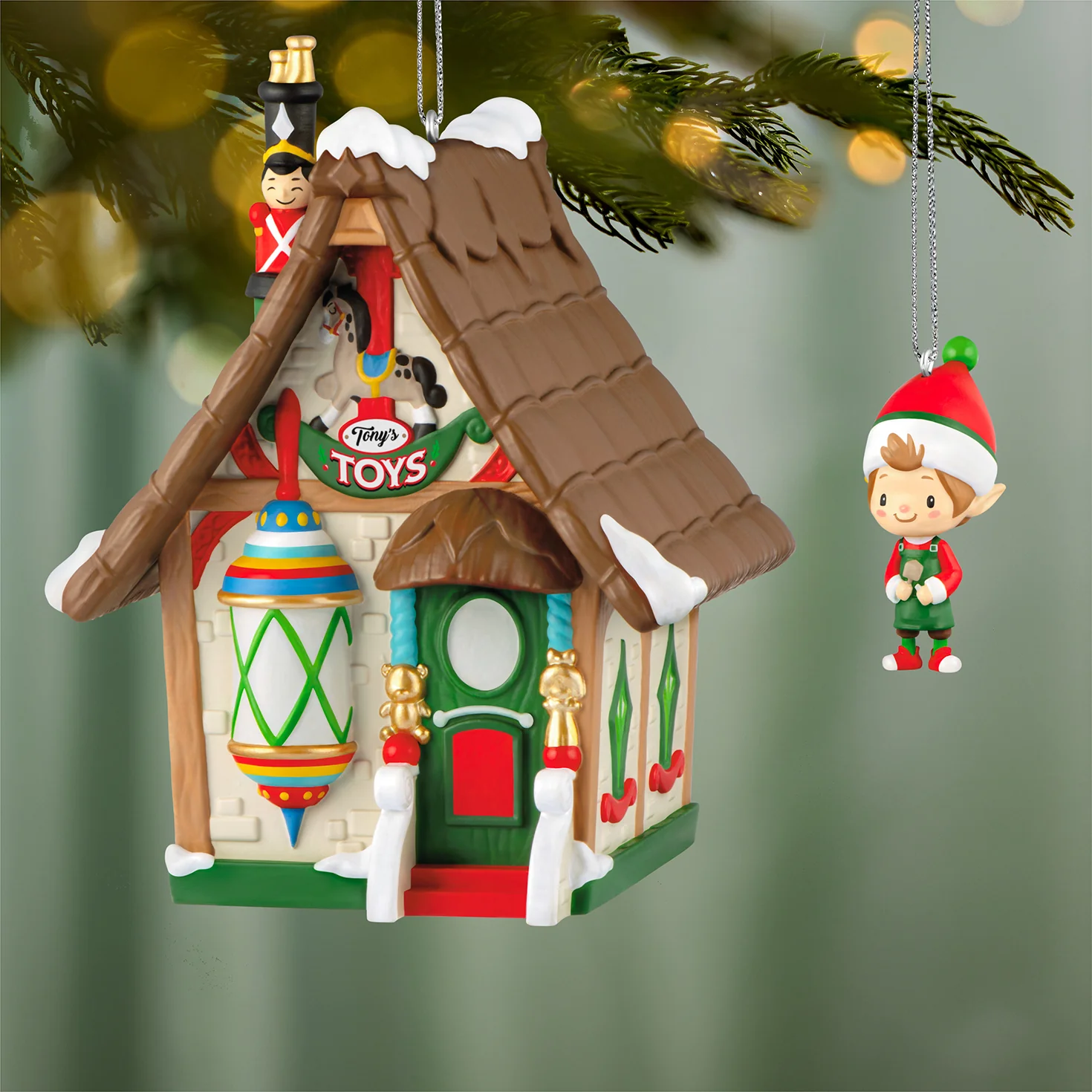 Welcome to Elfville Tony's Toys, Set of 2, 2nd in the Series — 2026 Hallmark Keepsake Christmas Ornaments - Image 2