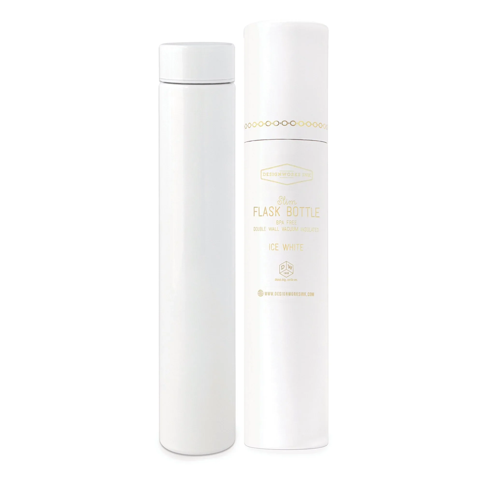 White Slim Flask Bottle