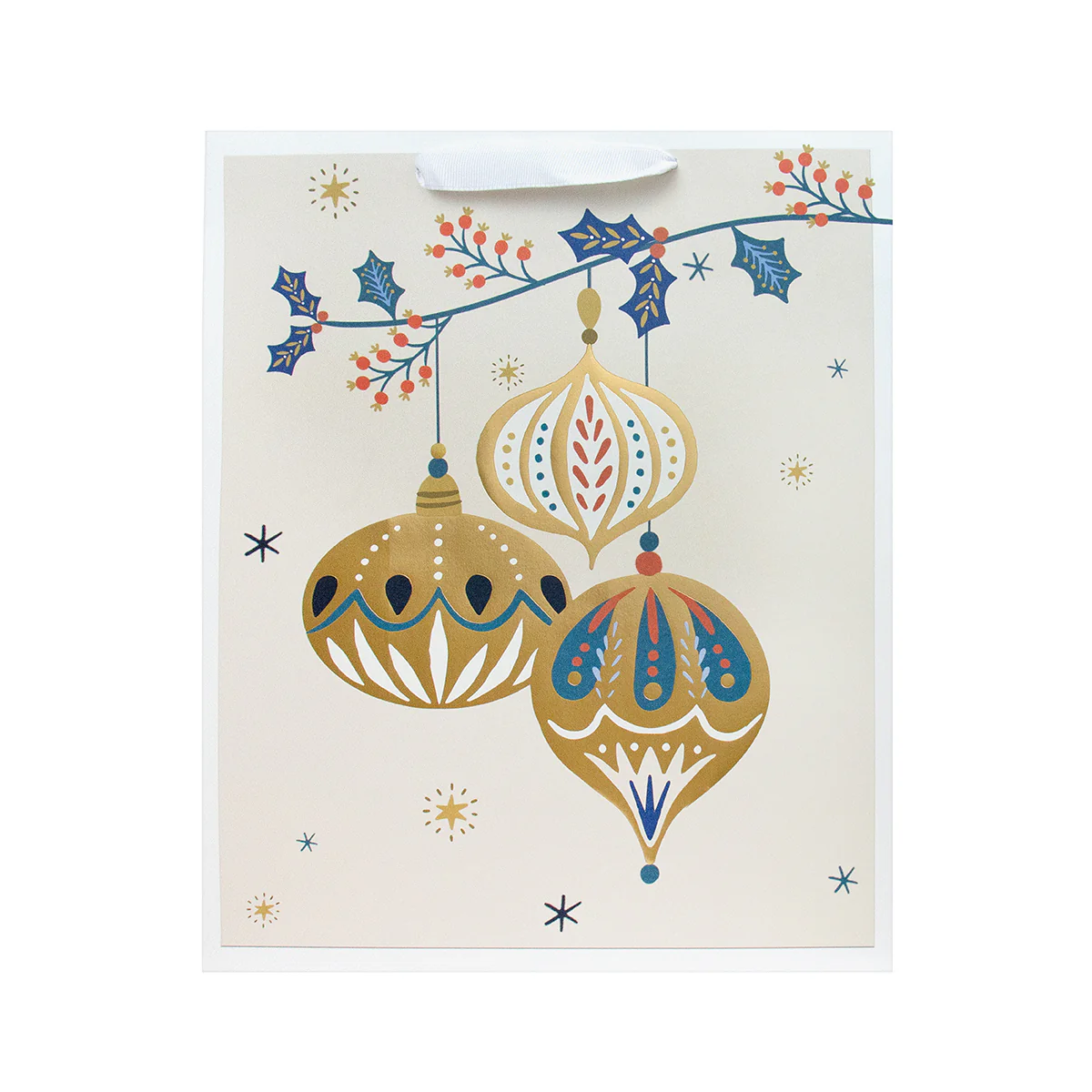 Hallmark Large Christmas Gift Bag - Baubles & Holly - Image 3