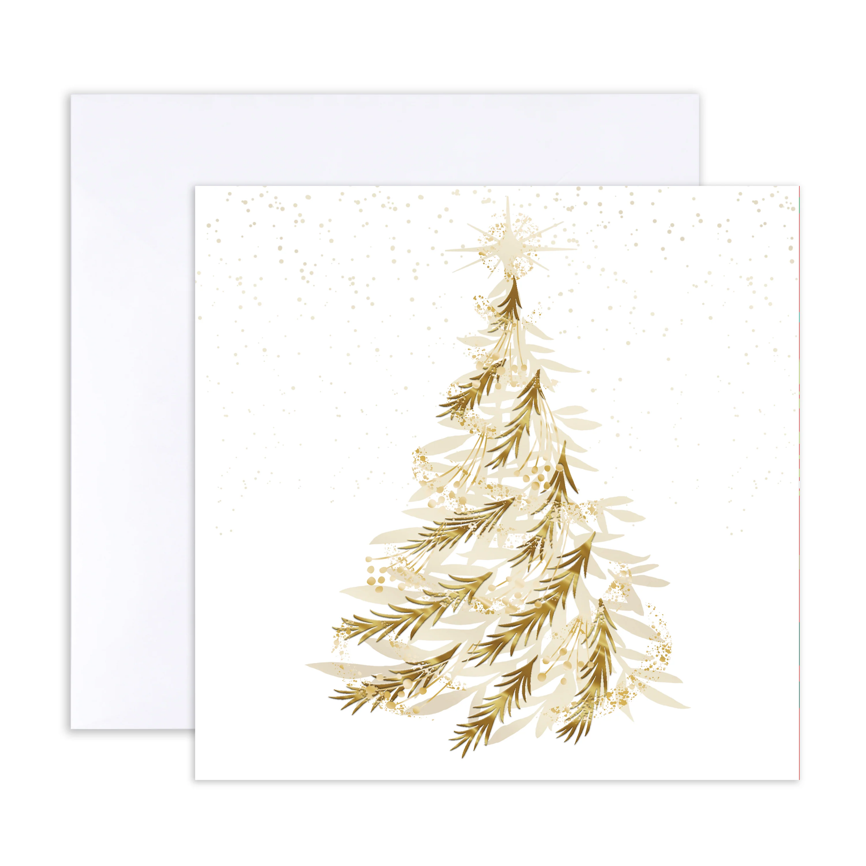 Hallmark Boxed Christmas Cards 10 Pack - Gold Trees - Image 6