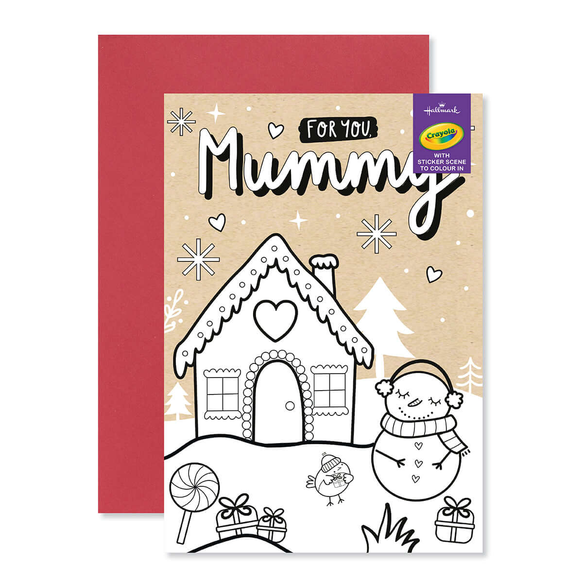 Hallmark Crayola Christmas Card For Mummy - Sticker & Colour - Image 3