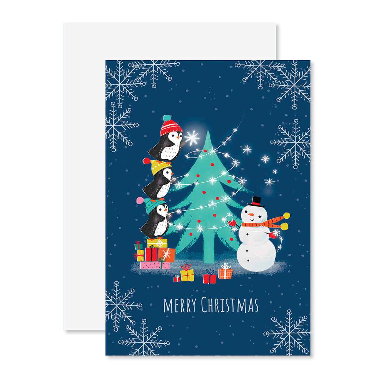 Creative Publishing by Hallmark Christmas Card - Penguins & Snowman - Image 3
